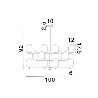 Suspension BALOR 12x5W G9 Or NOVA LUCE 9009244