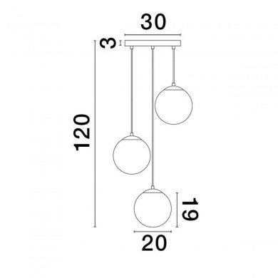 Suspension JIAN 3x12W E27 Or NOVA LUCE 9028841