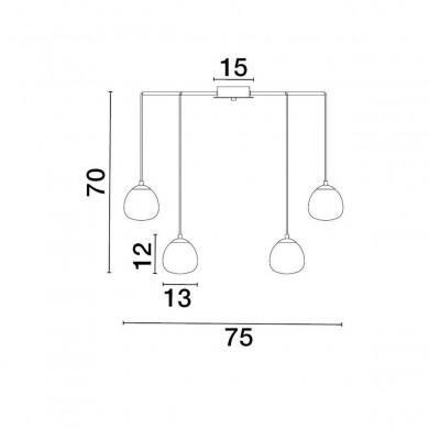 Suspension THE EGG 1x12W G9 Or NOVA LUCE 9009261