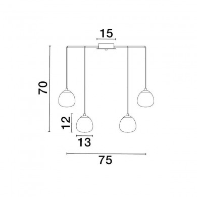 Suspension THE EGG 12x5W G9 Or NOVA LUCE 9009260