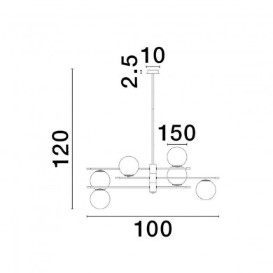 Suspension GITCHI 2x5W G9 Noir mat L100 NOVA LUCE 9009296