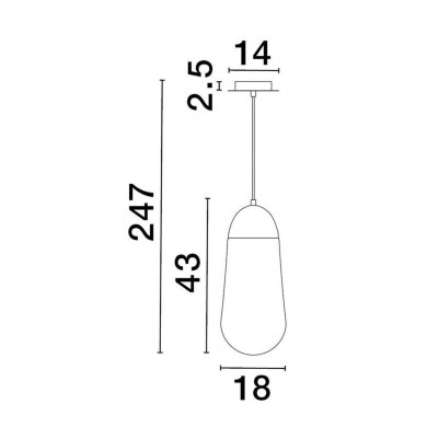 Suspension BLAKY 5x5W E14 Noir mat NOVA LUCE 9092824