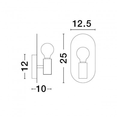 Applique murale ROYAL 1x12W E27 Or NOVA LUCE 9501244