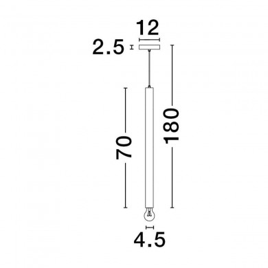 Suspension NORWAY 1x12W E27 Or H70-180 NOVA LUCE 9287949