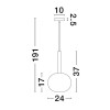 Suspension AMELIA 1x5W G9 Or Sable D24 NOVA LUCE 9028829