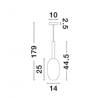 Suspension AMELIA 1x5W G9 Or Sable H179 NOVA LUCE 9028833