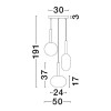 Suspension AMELIA 1x5W G9 Or Sable D50 NOVA LUCE 9028834