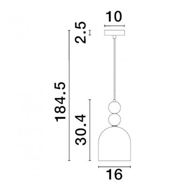 Suspension MURANO 1x5W E14 Or Sable H184,5 NOVA LUCE 9009233