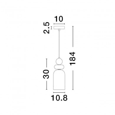 Suspension MURANO 1x5W E14 Or Sable H184 NOVA LUCE 9009235