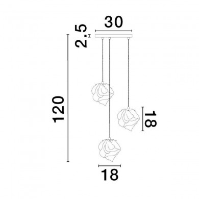 Suspension ODELLE 3x5W E14 Or NOVA LUCE 9009254