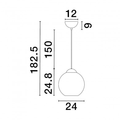 Suspension MIDORI 1x12W E27 Or Rose NOVA LUCE 9009243