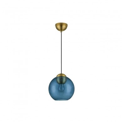 Suspension MIDORI 1x12W E27 Or Bleu NOVA LUCE 9009240