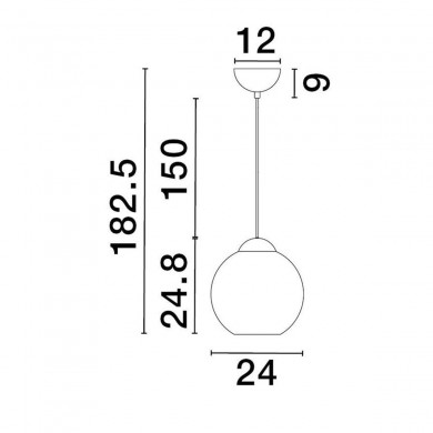 Suspension MIDORI 1x12W E27 Or Bleu NOVA LUCE 9009240