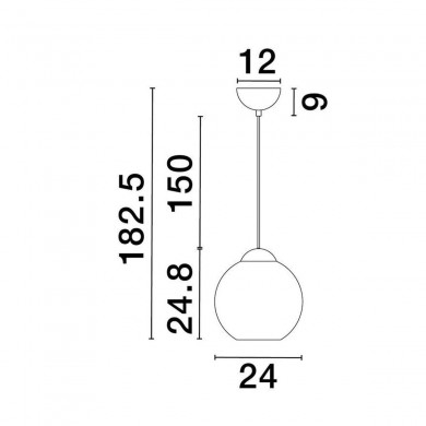 Suspension MIDORI 1x12W E27 Noir mat NOVA LUCE 9009241