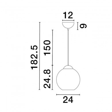 Suspension MIDORI 1x12W E27 Noir mat Vert sombre NOVA LUCE 9009242