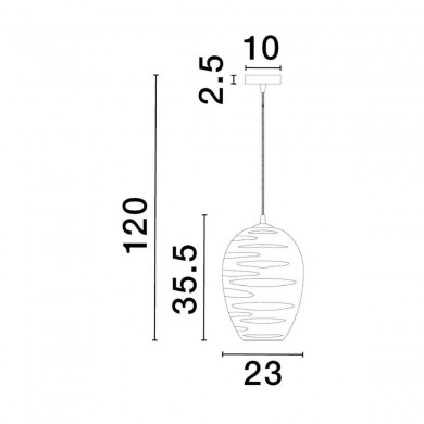 Suspension EVLEEN 1x12W E27 Noir mat L23 NOVA LUCE 9009259