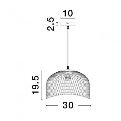 Suspension LYRON 1x12W E27 Blanc mat NOVA LUCE 9555802