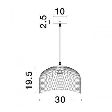 Suspension LYRON 1x12W E27 Noir mat NOVA LUCE 9555803