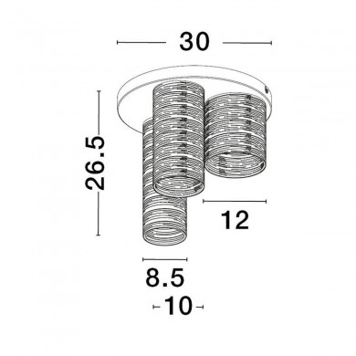 Plafonnier ZANE 3x5W E14 Noir Blanc NOVA LUCE 9555811