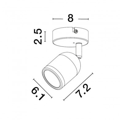 Plafonnier ORSON 1x10W E27 Noir Sable NOVA LUCE 9555813