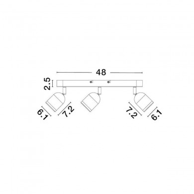 Plafonnier ORSON 3x10W GU10 Noir Sable NOVA LUCE 9555817