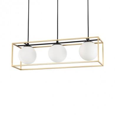 Suspension LINGOTTO Laiton antique E14 3x40W IDEAL LUX 198125