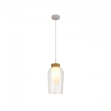 Suspension NORA 1x20W E27 Blanc Bois MANTRA 8278