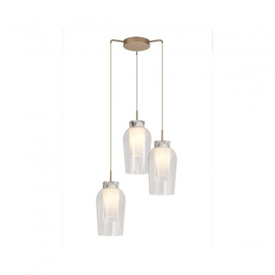 Suspension NORA 3x20W E27 Or Blanc D53,4 MANTRA 8396