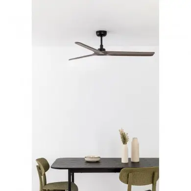 Ventilateur Plafond HEYWOOD M 132cm Noir Bois foncé FARO 33809