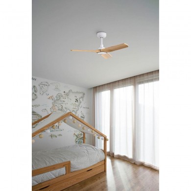Ventilateur Plafond HEYWOOD S 90cm Blanc Mat Bois FARO 33805