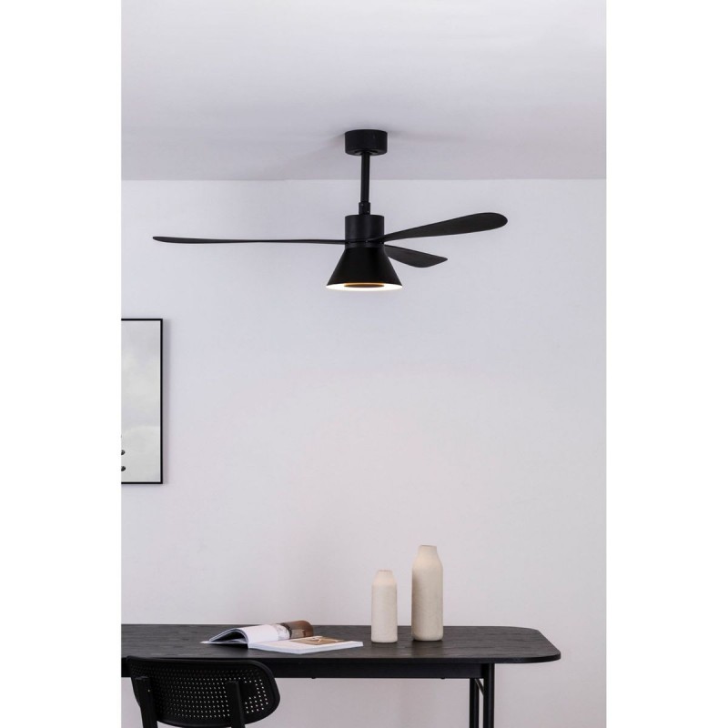 Ventilateur Plafond AMELIA L CONE LED 132cm Noir Mat FARO 33761-23