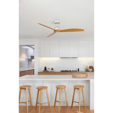 Ventilateur Plafond JUST FAN M 128cm Blanc Bois clair FARO 32110