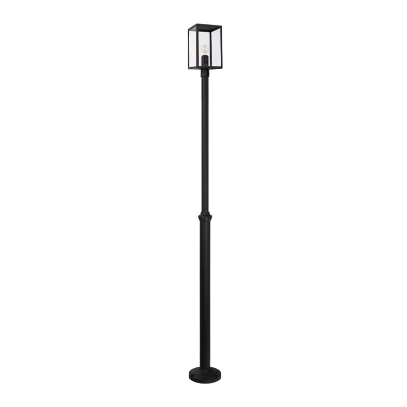 Lampadaire Extérieur LOFOTEN 57W E27 Noir Acier Verre Trempé NORLYS 1948SV