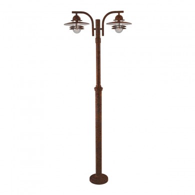 Lampadaire Extérieur OSLO 2x57W E27 Rouille NORLYS 242RO