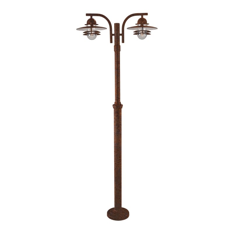 Lampadaire Extérieur OSLO 2x57W E27 Rouille NORLYS 242RO