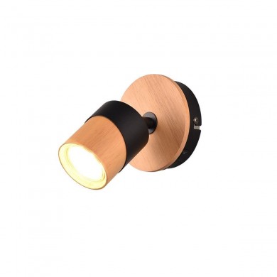 Applique Spot ARUNI 1x10W Couleur bois Noir TRIO LIGHTING 801170132