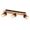 Plafonnier Spot ARUNI 3x10W Couleur bois Noir TRIO LIGHTING 801100332