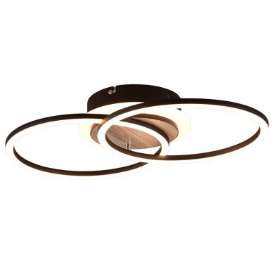 Plafonnier GIRO 1x25W Imitation bois Rond TRIO LIGHTING R62783635