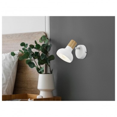 Applique murale Scandinave Bois SCAN 1x3W GU10 Blanc