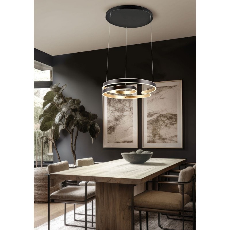 Suspension MARNIE 1x68W Noir Or TRI_344110180 344110180 Suspension MARNIE 1x68W Noir Or TRIO LIGHTING 344110180