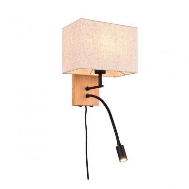 Applique NILAM 1x28W Bois naturel Carré TRIO LIGHTING 212870236