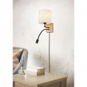 Applique NILAM 1x28W Bois naturel Rond