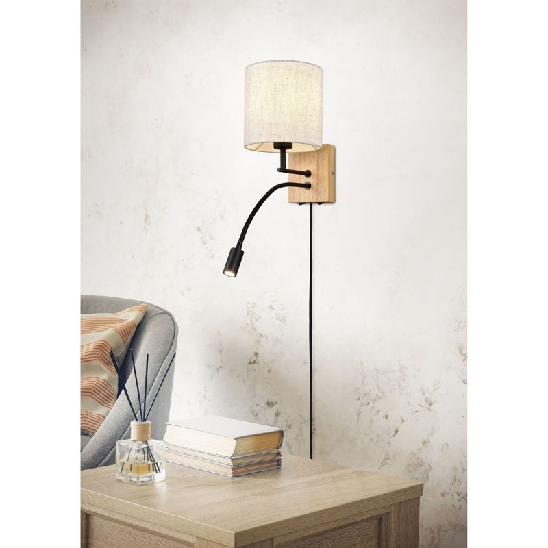 Applique NILAM 1x28W Bois naturel Rond TRIO LIGHTING 212879236