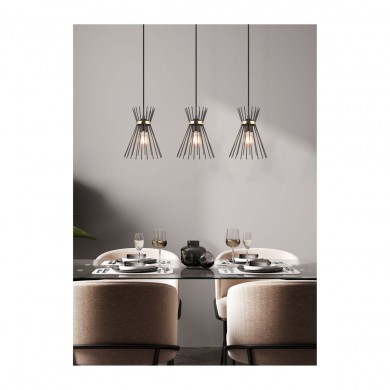 Suspension ROD 3x40W Noir Or TRI_R31533080 R31533080 Suspension ROD 3x40W Noir Or TRIO LIGHTING R31533080