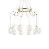 Suspension Araignée KAROUSEL Laiton satiné G9 10x15W IDEAL LUX 206394