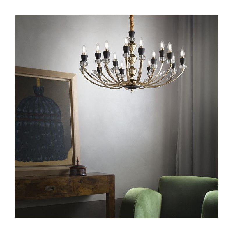 Lustre Baroque VANITY Noir E14 15x40W IDEAL LUX 206639