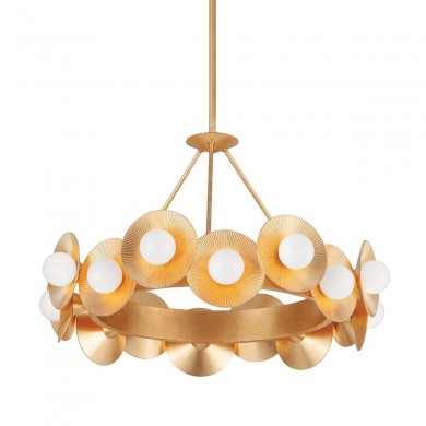 Lustre EMERALD 16x5W G9 Feuille d'or vieilli CORBETT LIGHTING 333-32-VGL-CE