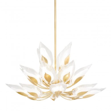 Lustre BLOSSOM 20x60W E12 Feuille d'or HUDSON VALLEY LIGHTING 4840-GL-CE