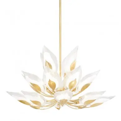 Lustre BLOSSOM 20x60W E12 Feuille d'or HUDSON VALLEY LIGHTING 4840-GL-CE