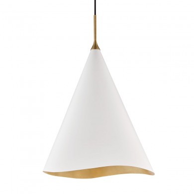 Suspension MARTINI 1x20W E27 Feuille d'or blanc HUDSON VALLEY LIGHTING 9618-GL/WHT-CE
